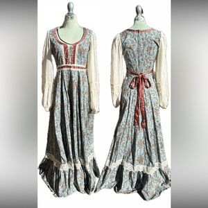 Vintage 1970s - Gunne Sax Butterfly Dress